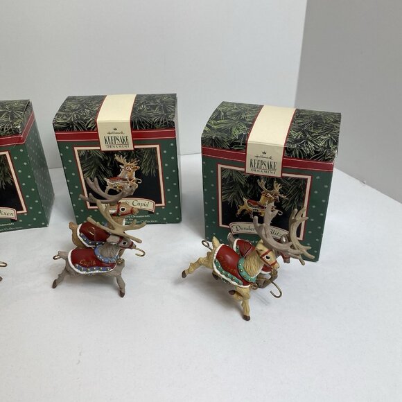 Hallmark Keepsake Ornament Santa and His Reindeer Collection Complete Set - Picture 5 of 6